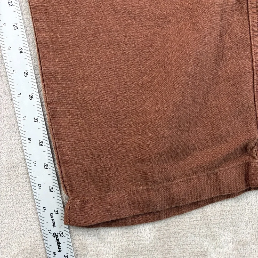 TODD SNYDER Straight Fit 100% Linen Beach Pants in‎ Cigar Men 2XL Drawcord NWT